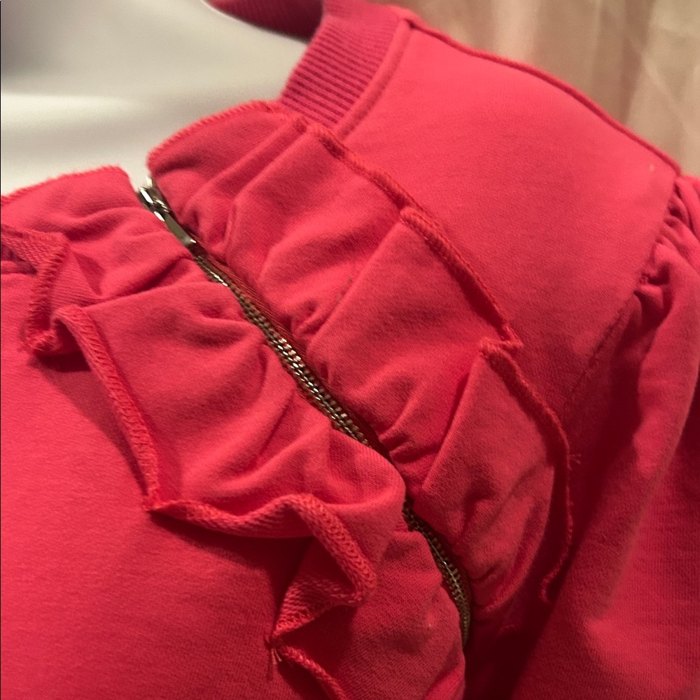 Milly Fuchsia Ruffle Sweatshirt - Picture 2 of 3